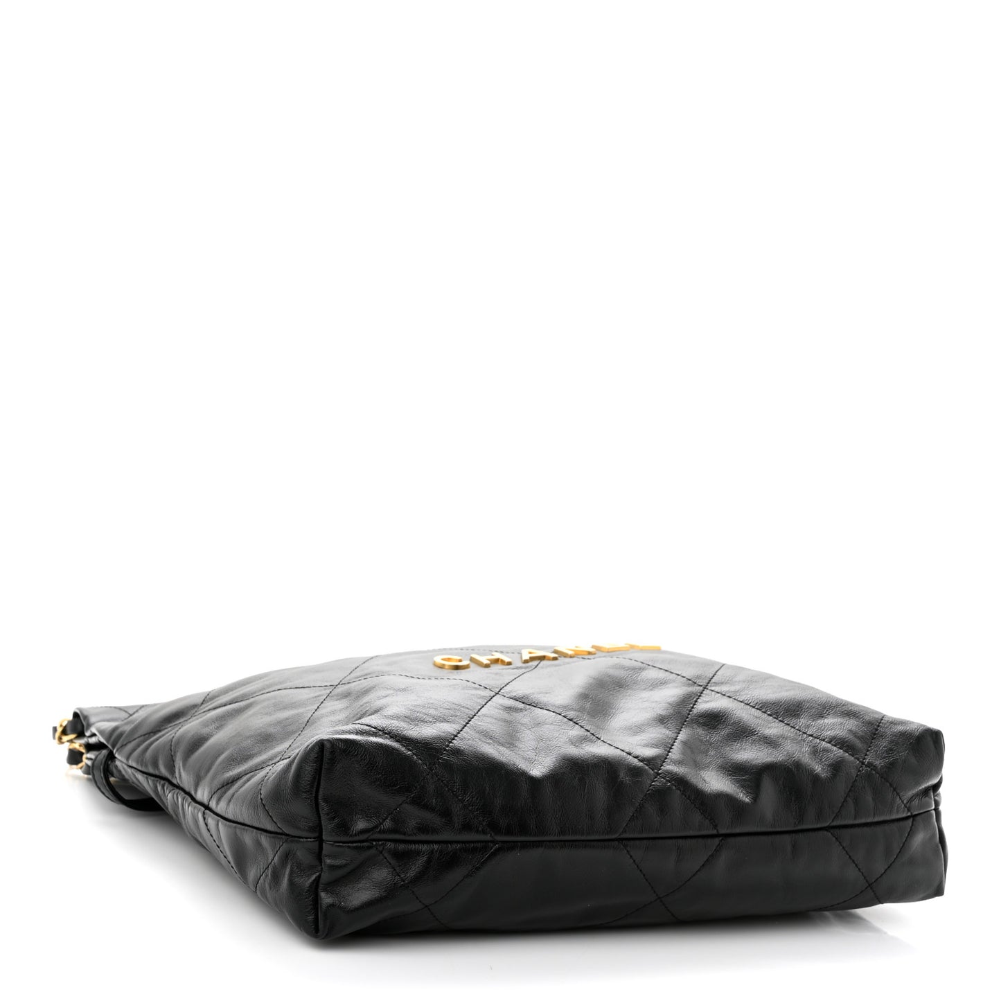 Shiny Calfskin Quilted Small Chanel 22 Black