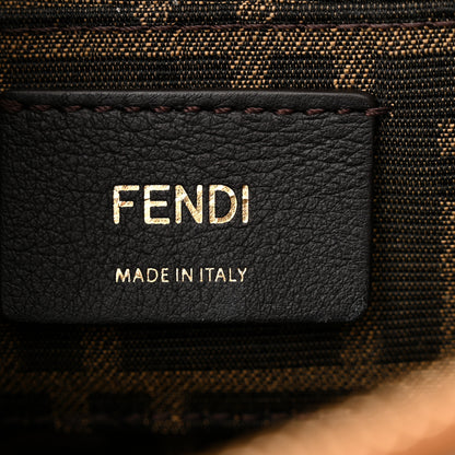 Fendi Vitello King Plexiglass Logo Embossed Mini By The Way Top Handle Boston Bag Caramello 6 of 11