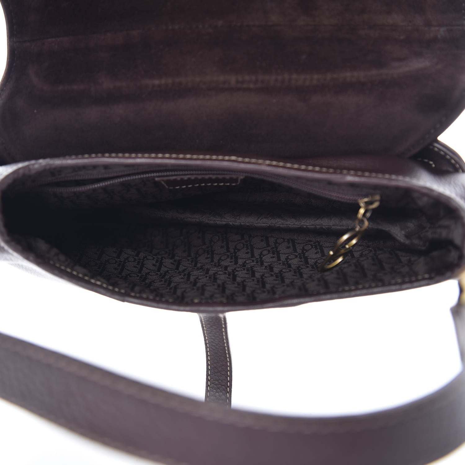 Christian Dior Calfskin Saddle Bag Brown 5 of 11