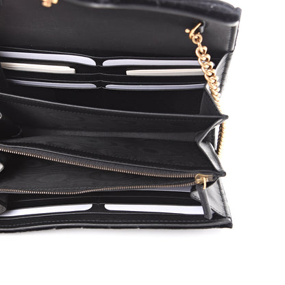 Gucci Velvet Matelasse GG Marmont Chain Wallet Black 4 of 10