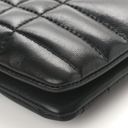 Burberry Lambskin Quilted Lola Double Pouch Crossbody Black 9 of 10