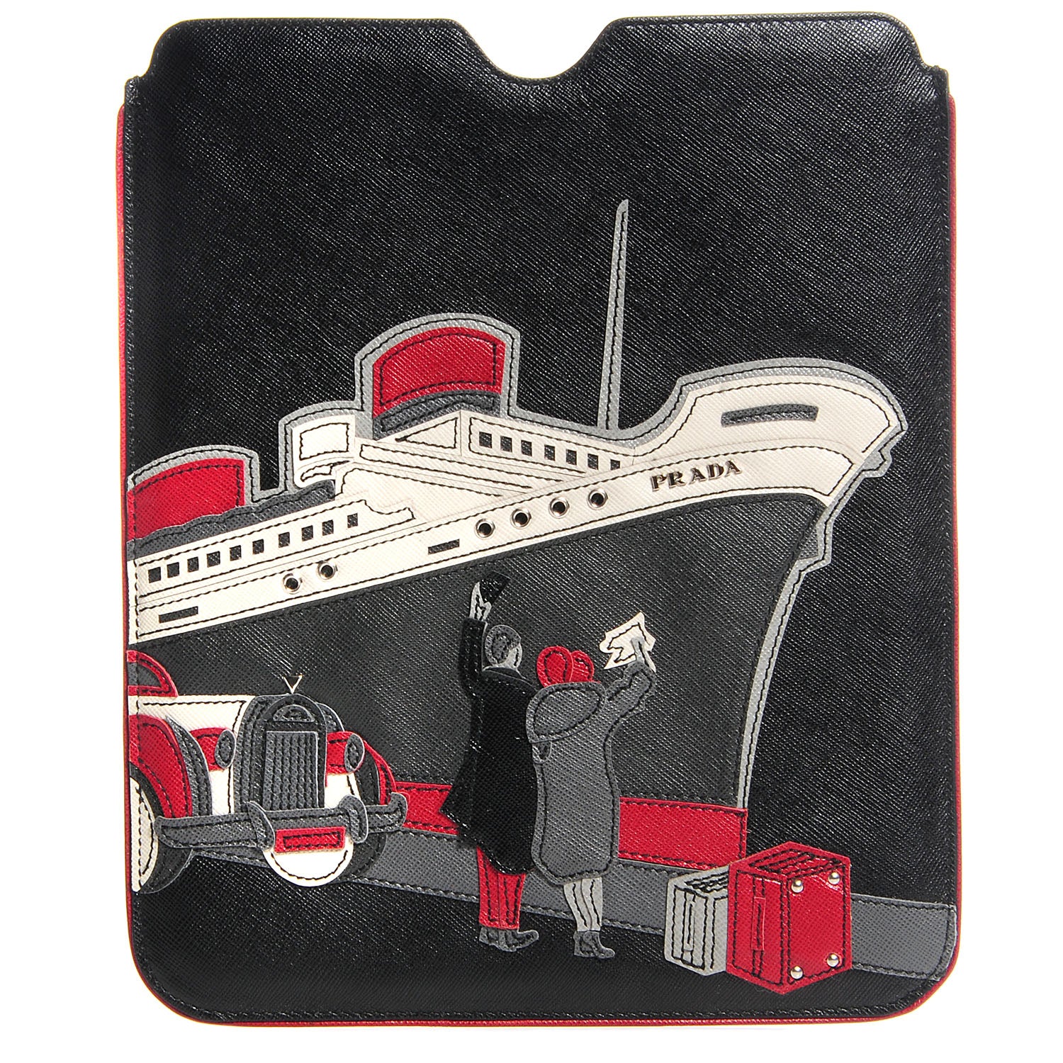 Prada Saffiano Cruise Ship iPad Cover Case Nero Black 1 of 8