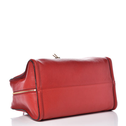 Alexander McQueen Calfskin Large Skull Padlock Zip Around Tote Red 4 of 14