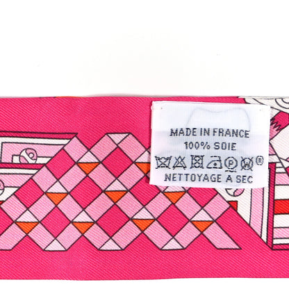 Hermes Silk De l'Ombrelle Aux Duels Twilly Fuchsia Rose Pale 3 of 3