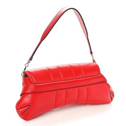 Gucci Nappa Vertical Matelasse Medium Maxi Horsebit Chain Shoulder Bag Beret Red 2 of 11