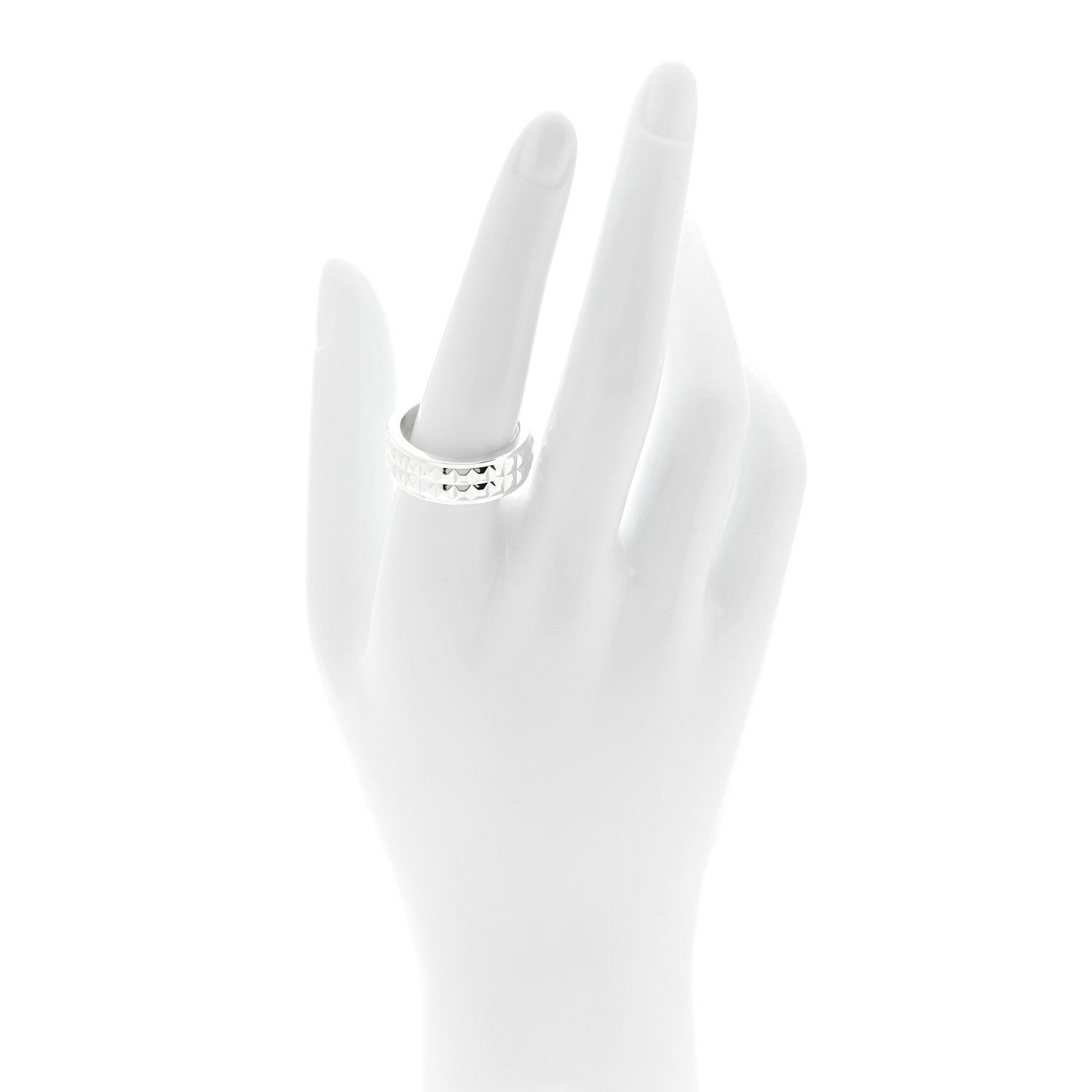 Tiffany Sterling Silver Two Row Diamond Point Band Ring 59 8.75 2 of 4
