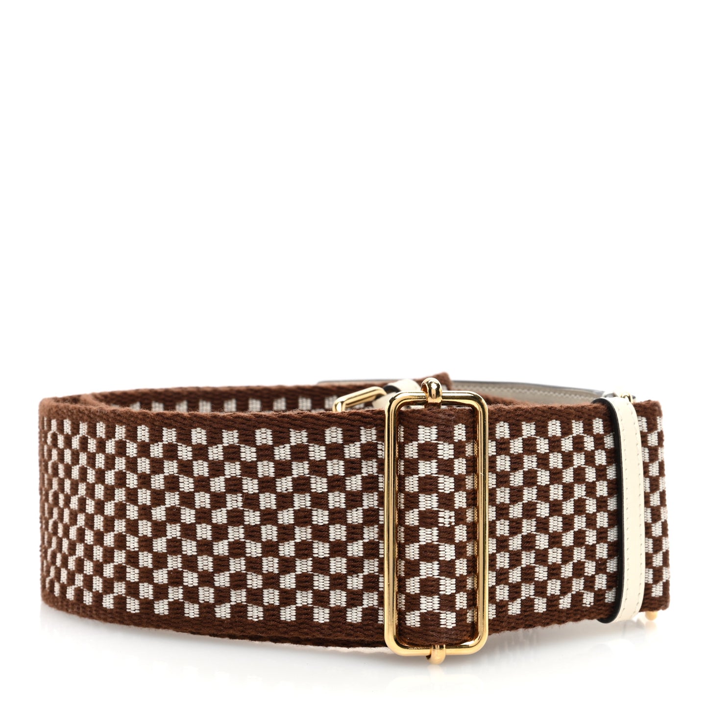 Ribbon Vitello King Logo Embossed Gingham Woven Adjustable Strap You White Ice Ghianda Ice