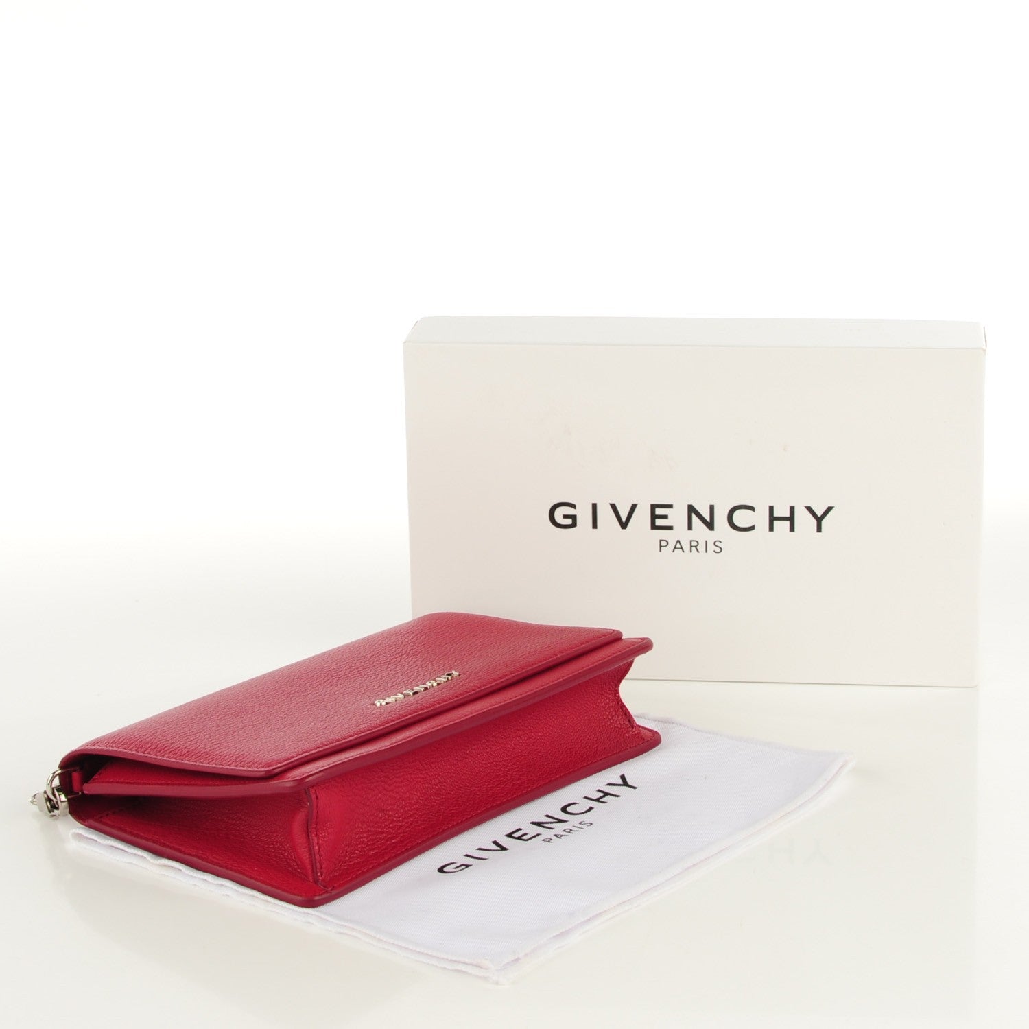Givenchy Sugar Goatskin Pandora Chain Wallet Deep Red 4 of 8