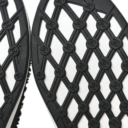 Chanel Fabric Logo Sneakers 37 Navy Black 6 of 8