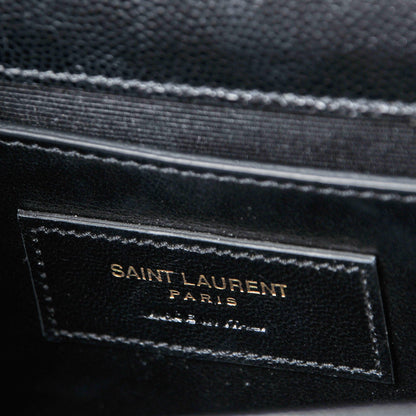 Saint Laurent Grain De Poudre Small Monogram Kate Satchel Black 6 of 6