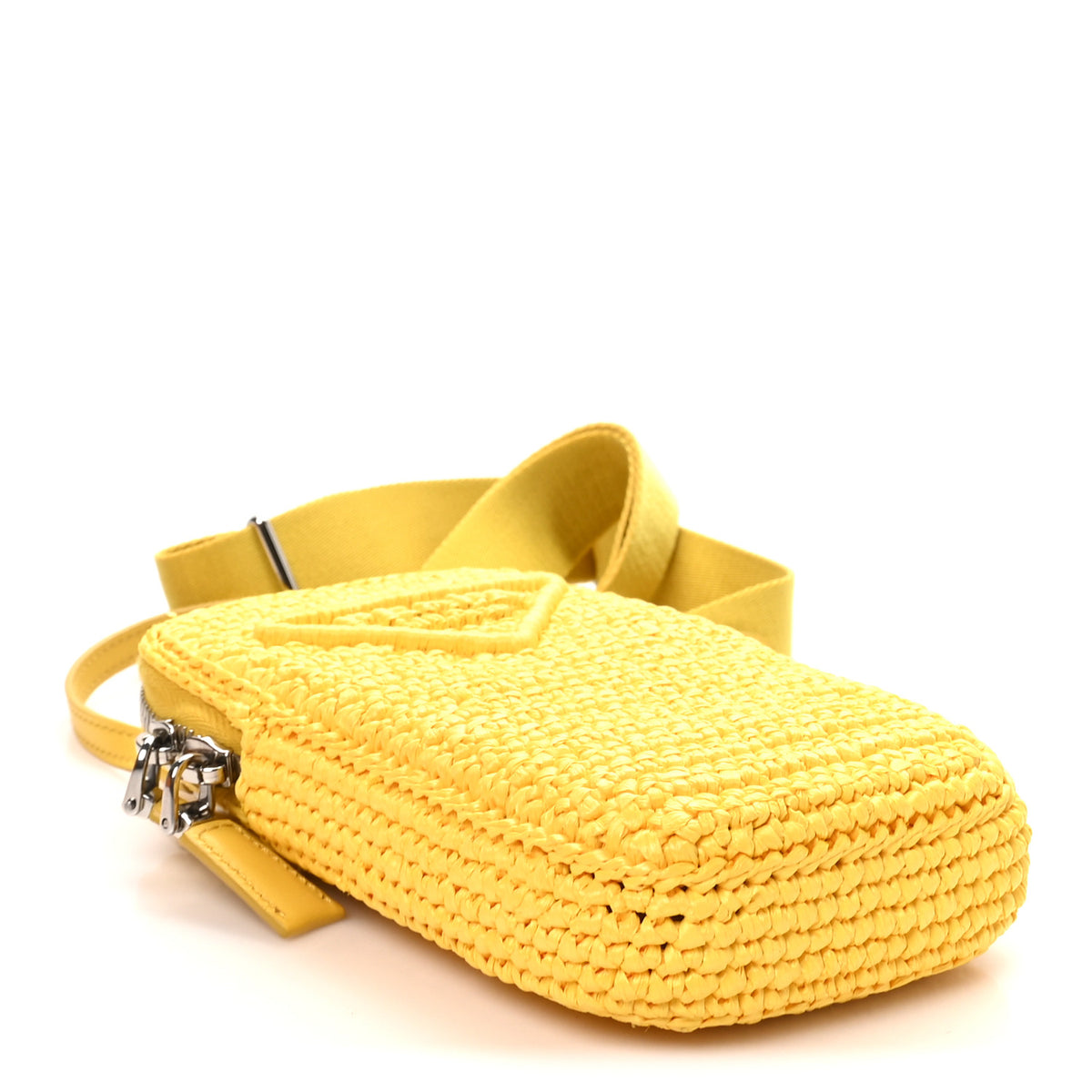 Yarn Raffia Effect Crochet Mini Crossbody Bag Giallo