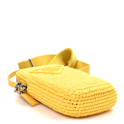 Prada Yarn Raffia Effect Crochet Mini Crossbody Bag Giallo 4 of 10