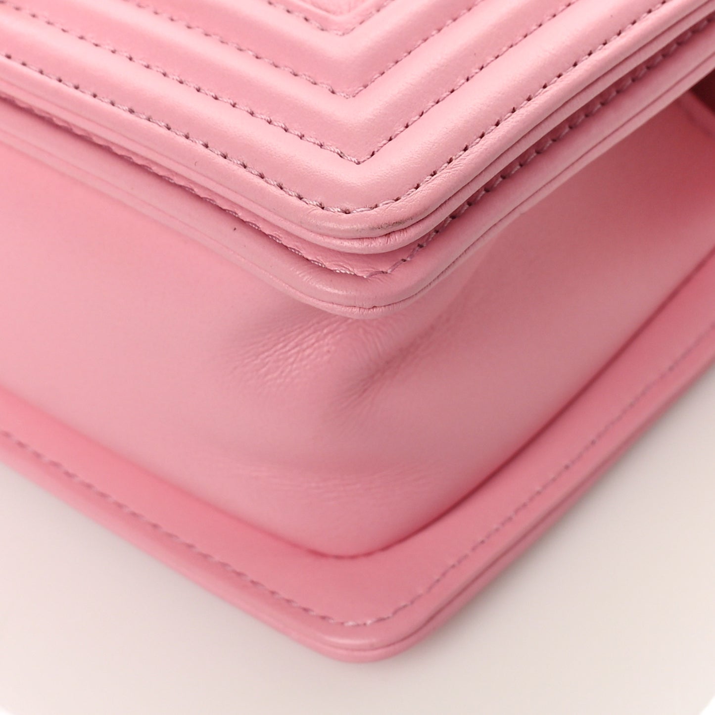 Calfskin Quilted Small Boy Flap Pink