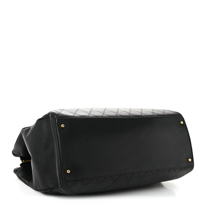Chanel Calfskin Stitched XL Weekender Black 4 of 10