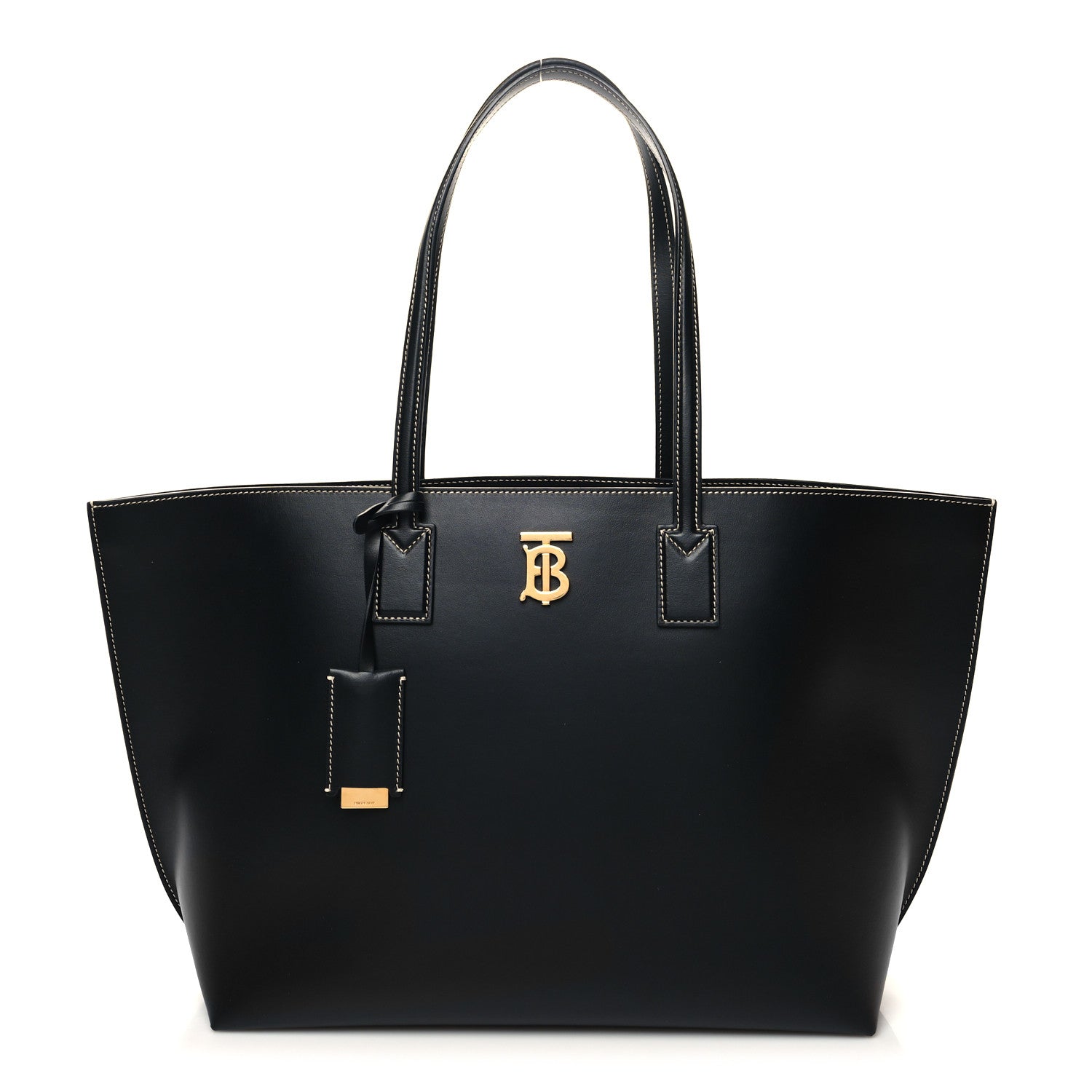 Burberry Calfskin Monogram Motif TB Medium Soft Tote Black 1 of 10