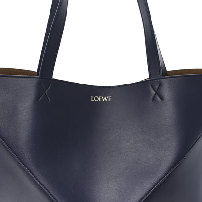 Loewe Shiny Calfskin XL Puzzle Fold Tote Abyss Blue 7 of 10
