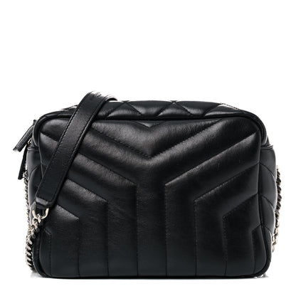 Saint Laurent Calfskin Y Quilted Monogram Small Loulou Bowling Bag Black 1 of 14
