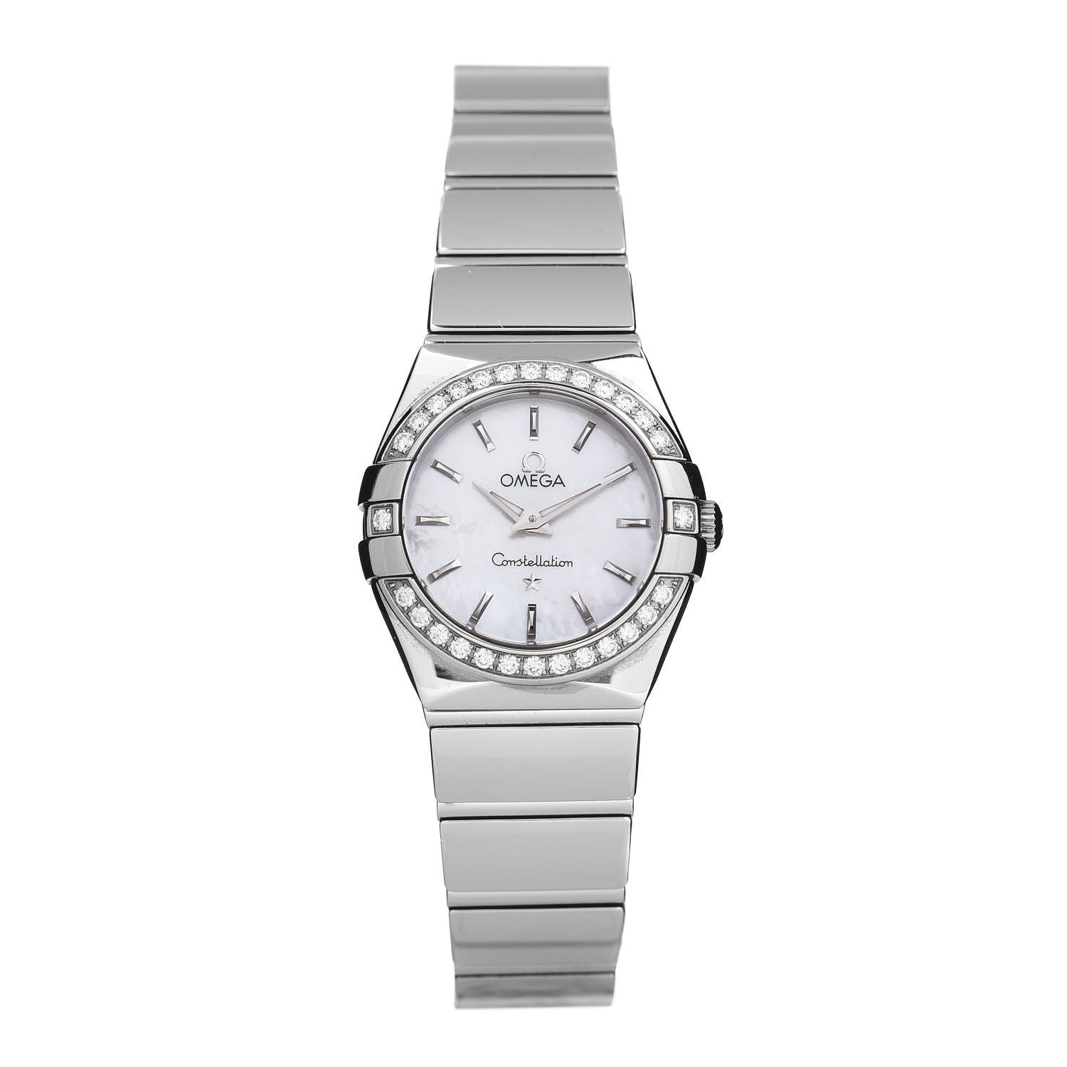 Omega Stainless Steel Diamond Bezel Mother of Pearl 24mm Constellation Quartz Watch 123.15.24.60.05.002 1 of 5