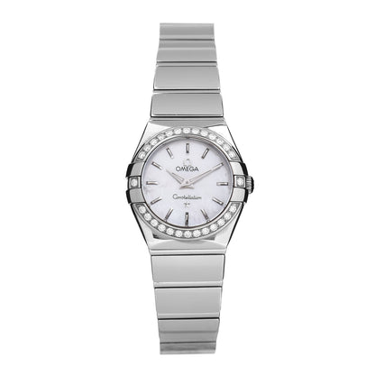 Omega Stainless Steel Diamond Bezel Mother of Pearl 24mm Constellation Quartz Watch 123.15.24.60.05.002 1 of 5