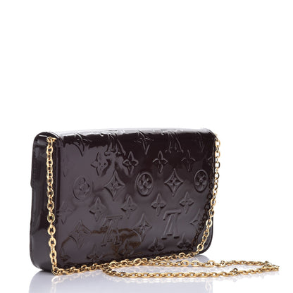 Louis Vuitton Vernis Pochette Felicie Chain Wallet Amarante 3 of 11