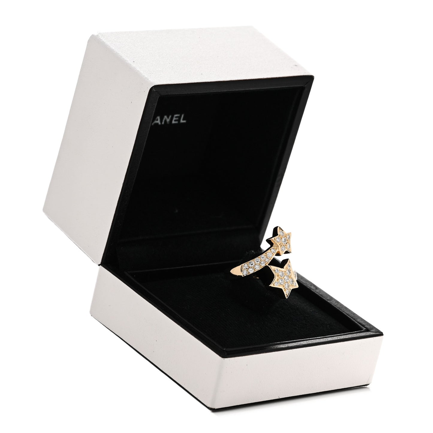 18K Yellow Gold Diamond Comete Geode Bypass Ring 49 4.75