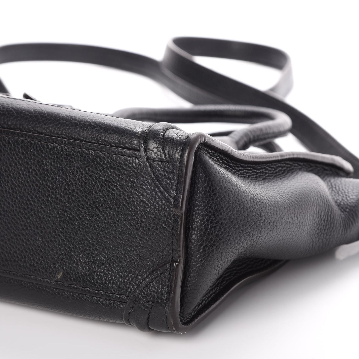 Drummed Calfskin Nano Luggage Black
