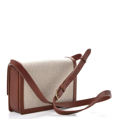 Saint Laurent Linen Calfskin Medium Bellechasse Beige Cognac 3 of 10