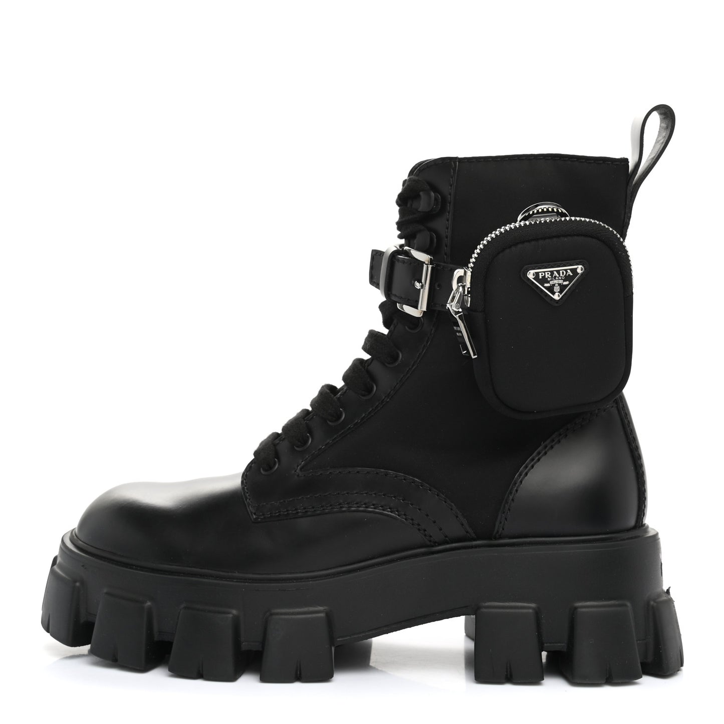 Spazzolato Rois Re-Nylon Metal Triangle Logo Mens Monolith Pouch Pocket 60mm Combat Boots 7 Black