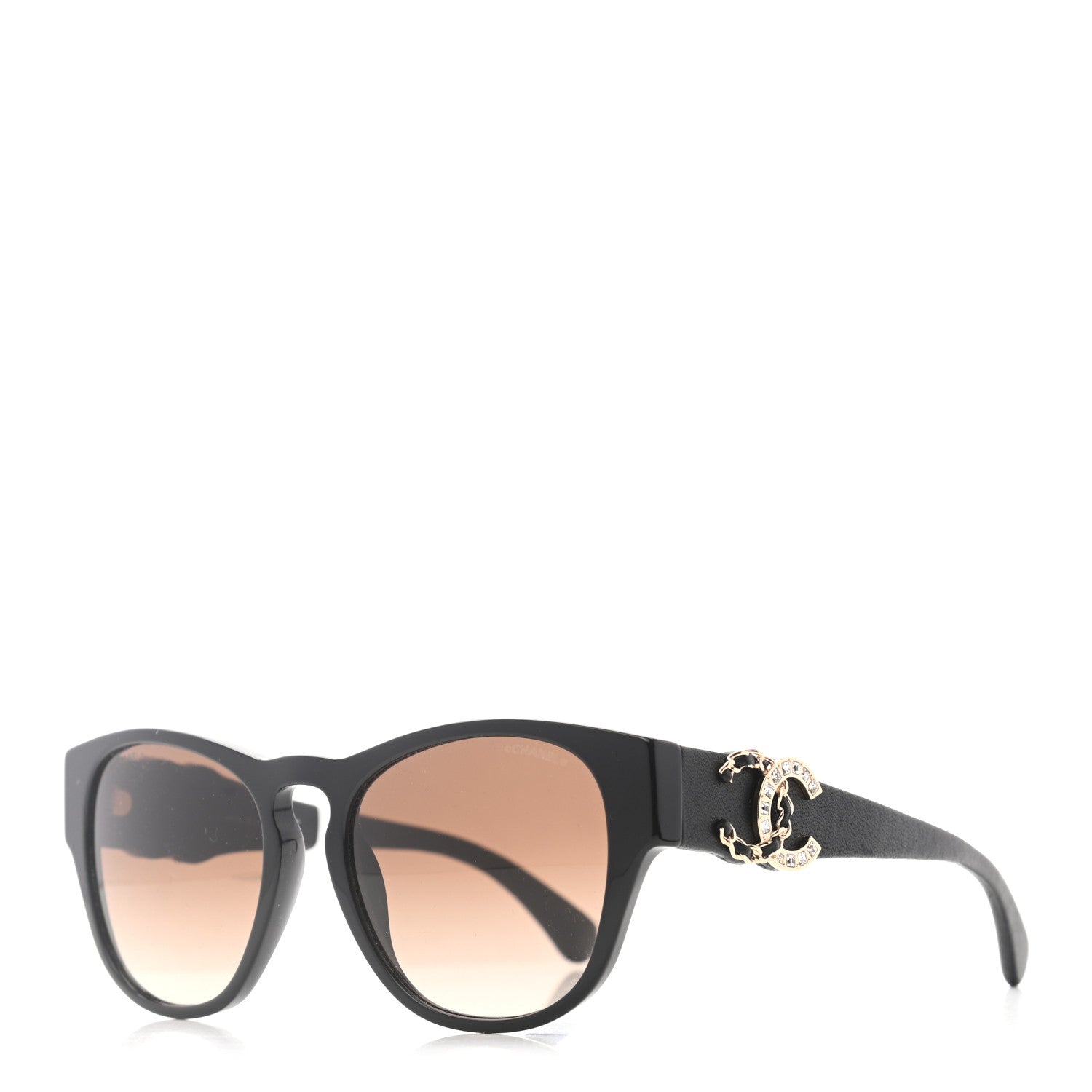 Chanel Crystal Lambskin CC Sunglasses 5455-Q-B Black 1 of 7