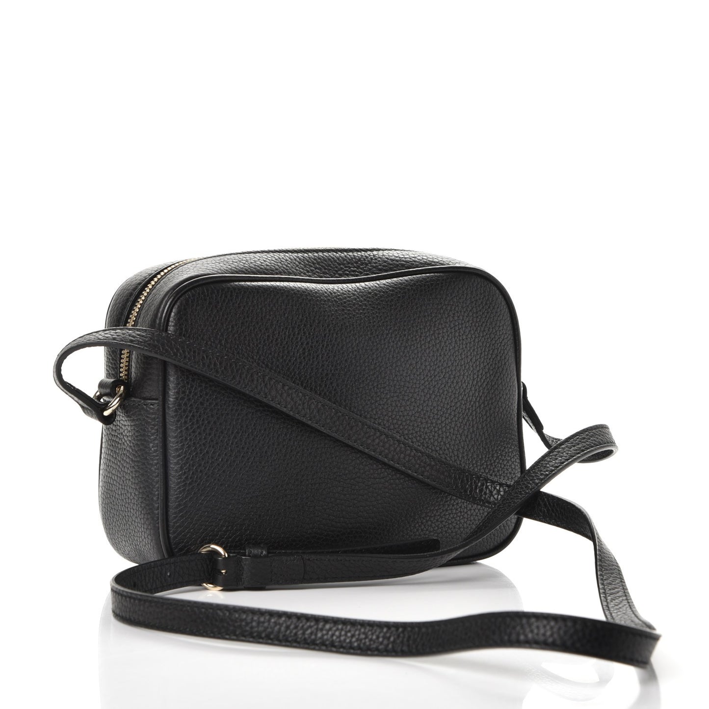 Pebbled Calfskin Small Soho Disco Bag Black