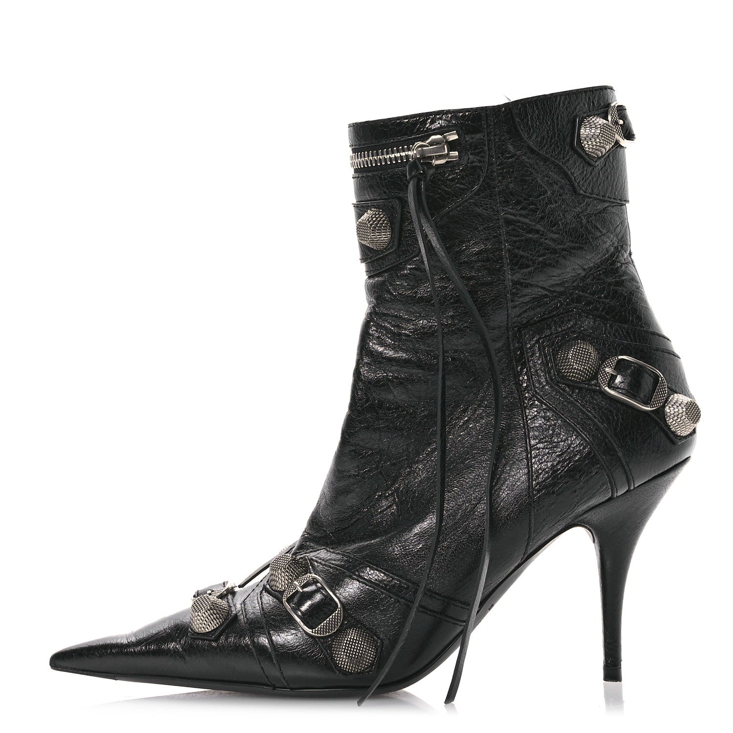 Balenciaga Agneau Arena Cagole 70mm Ankle Boots 37 Black 1 of 8