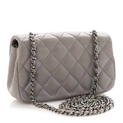 Chanel Lambskin Quilted Extra Mini Rectangular Flap Grey 3 of 10