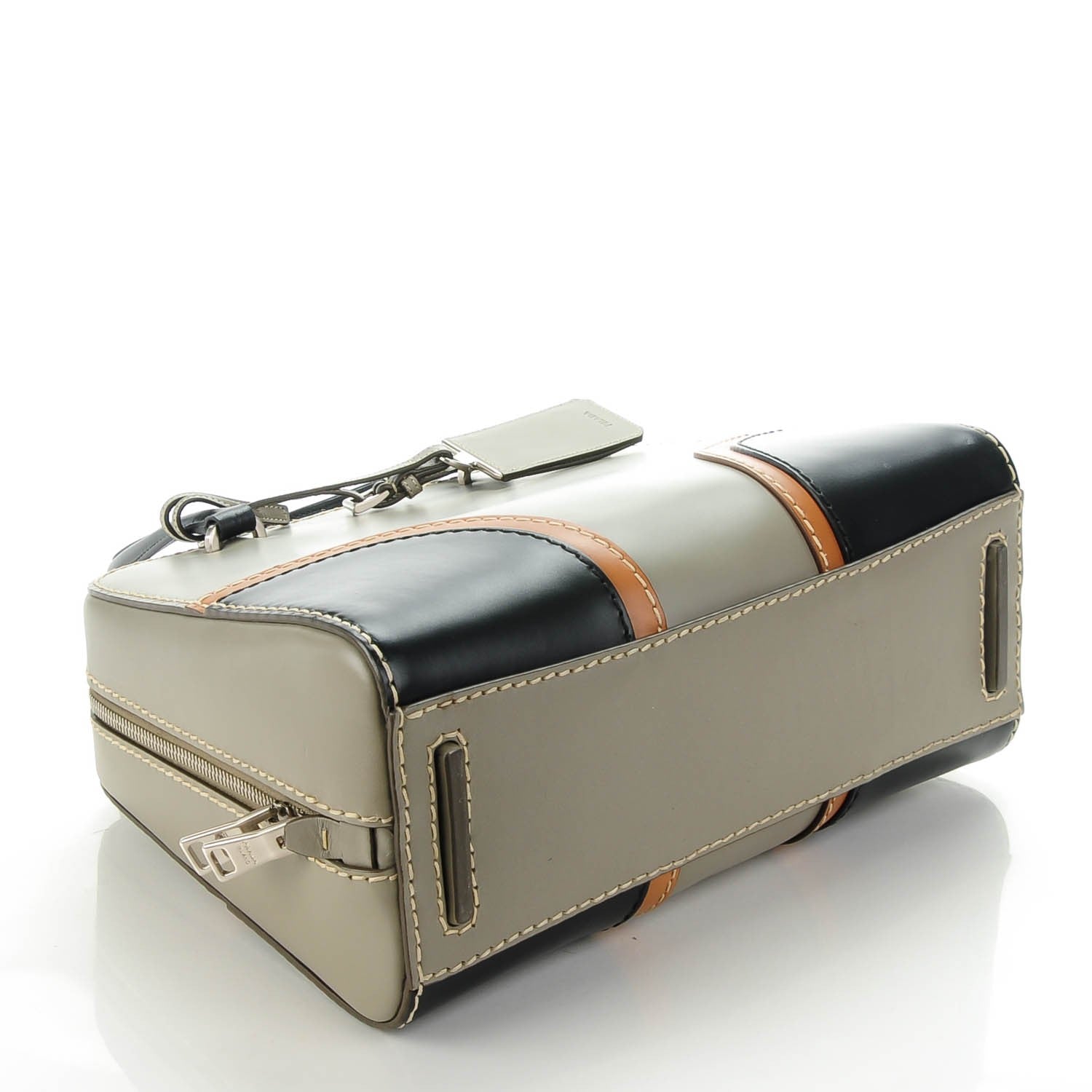 Prada Vachetta Tri-Color Satchel Argilla Black 4 of 10