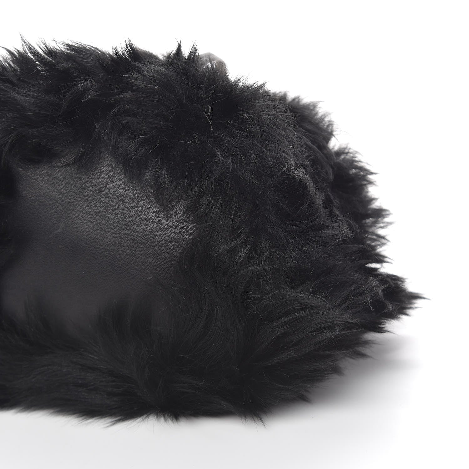 Saint Laurent Shearling Anja Bucket Bag Black 9 of 9