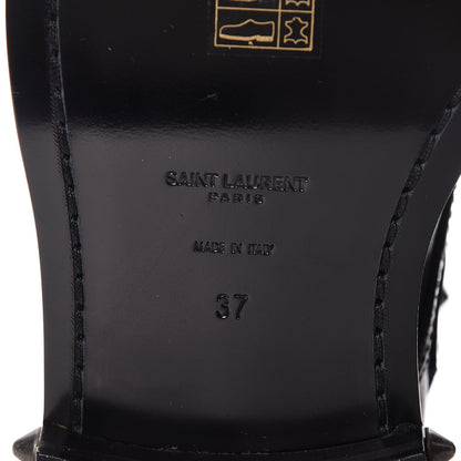 Saint Laurent Smooth Calfskin Studded Womens Punk Ranger Boots 37 Black 6 of 15