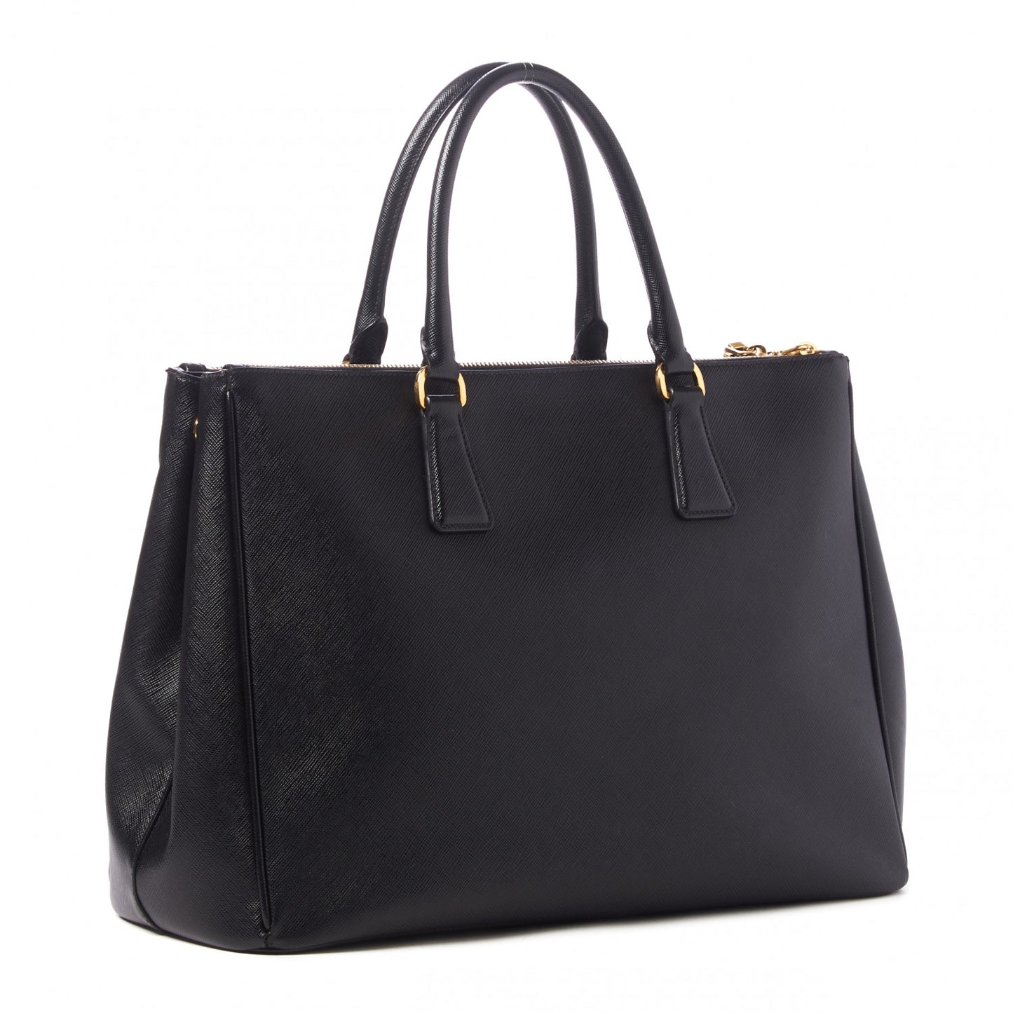 Saffiano Large Galleria Double Zip Tote Black