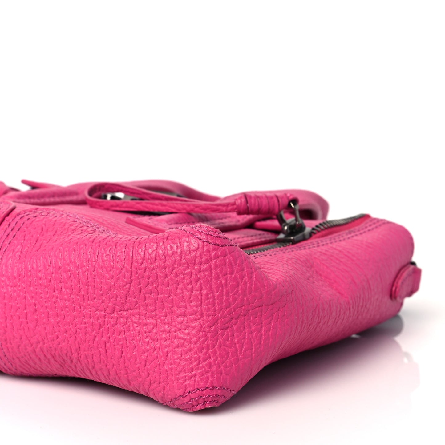 Textured Calfskin Mini Pashli Satchel Bright Fuchsia