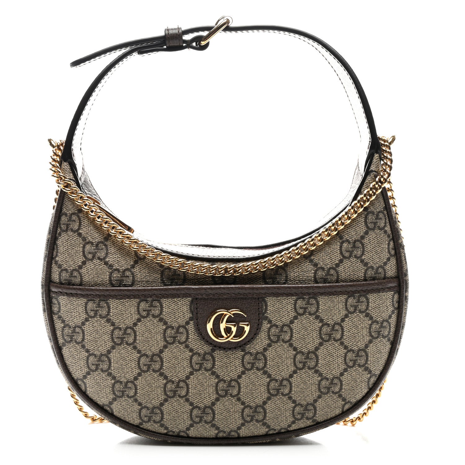 Gucci GG Supreme Monogram Textured Calfskin Small Ophidia Shoulder Bag Beige Ebony New Acero 1 of 9
