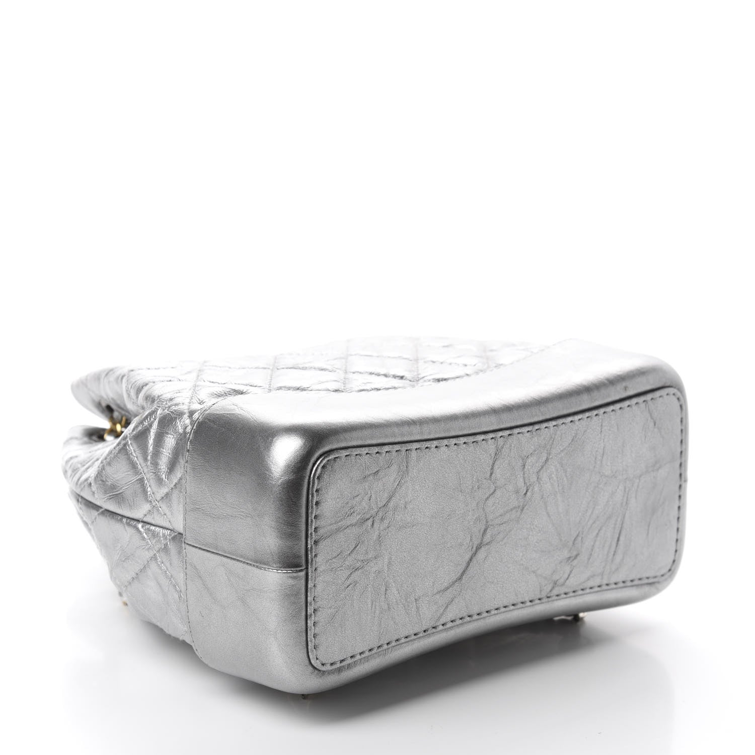 Chanel Metallic Crumpled Calfskin Quilted Small Gabrielle Backpack Silver 3 of 9