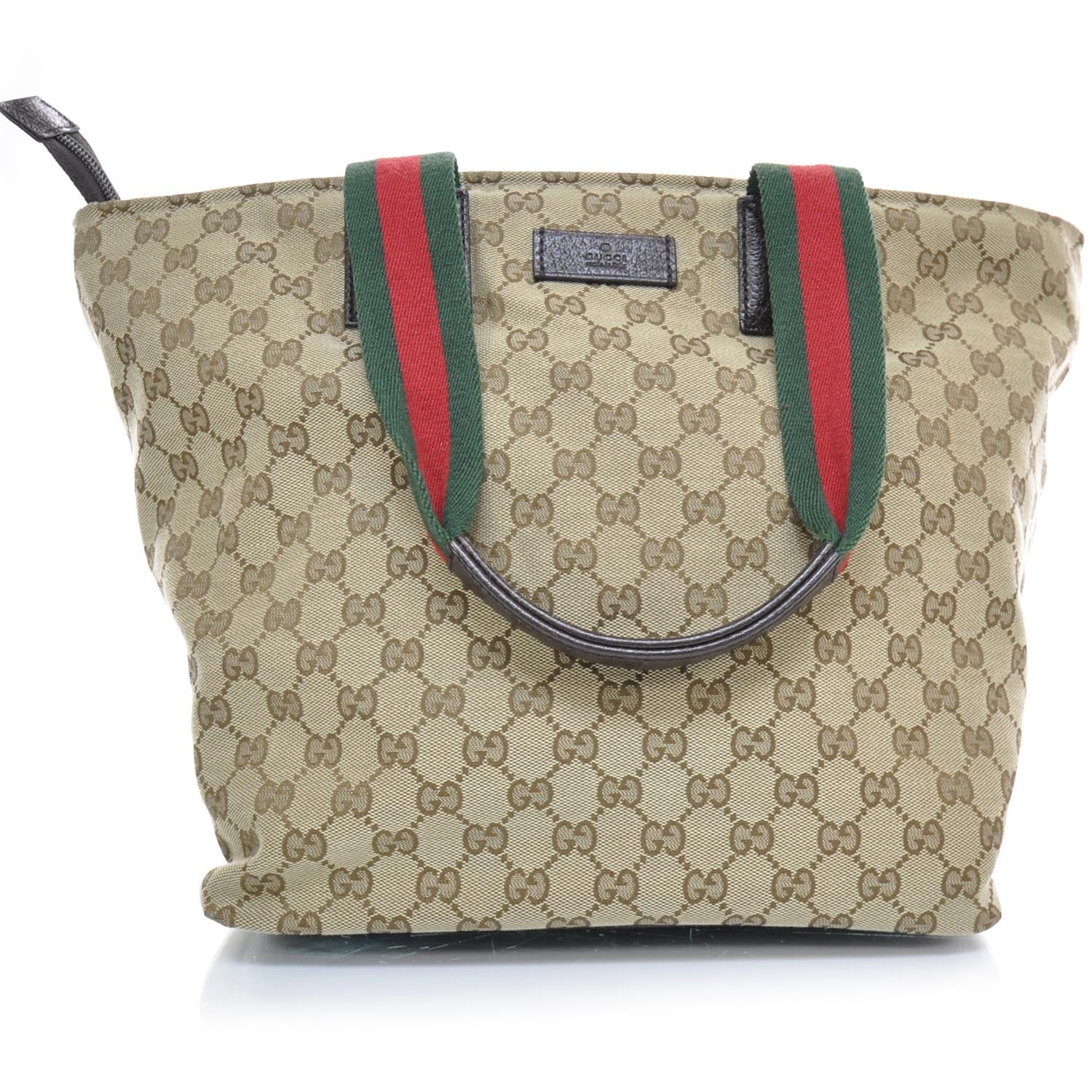 Gucci GG Monogram Large Web Handle Vertical Tote Dark Brown 1 of 10