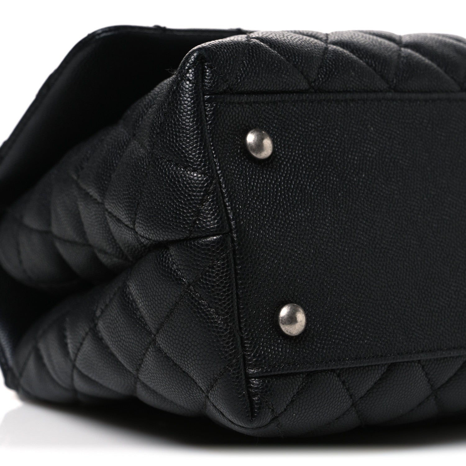 Chanel Caviar Lizard Embossed Quilted Small Coco Handle Flap Black 9 of 10