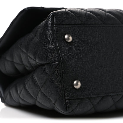 Chanel Caviar Lizard Embossed Quilted Small Coco Handle Flap Black 9 of 10