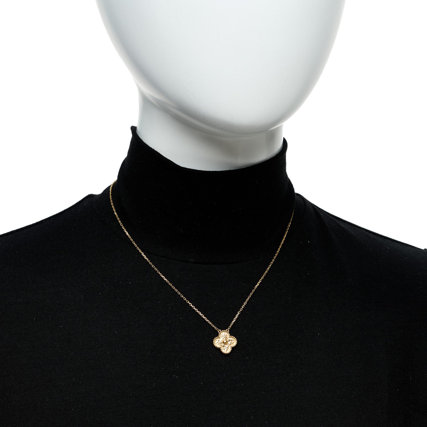 Van Cleef & Arpels 18K Yellow Gold Vintage Alhambra Pendant Necklace 5 of 5