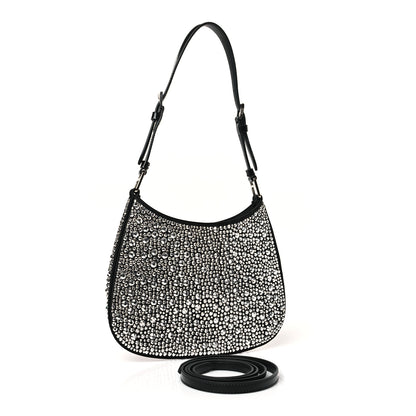 Prada Satin Crystal Cleo Adjustable Strap Shoulder Bag Metal 3 of 8