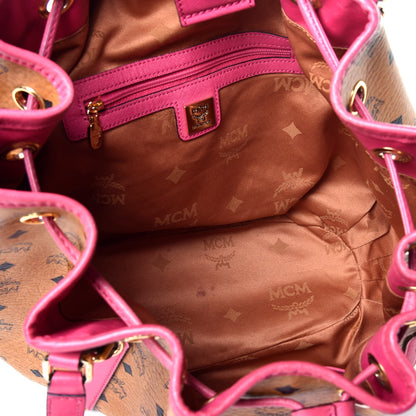 MCM Visetos Drawstring Shopper Cognac Pink 5 of 8