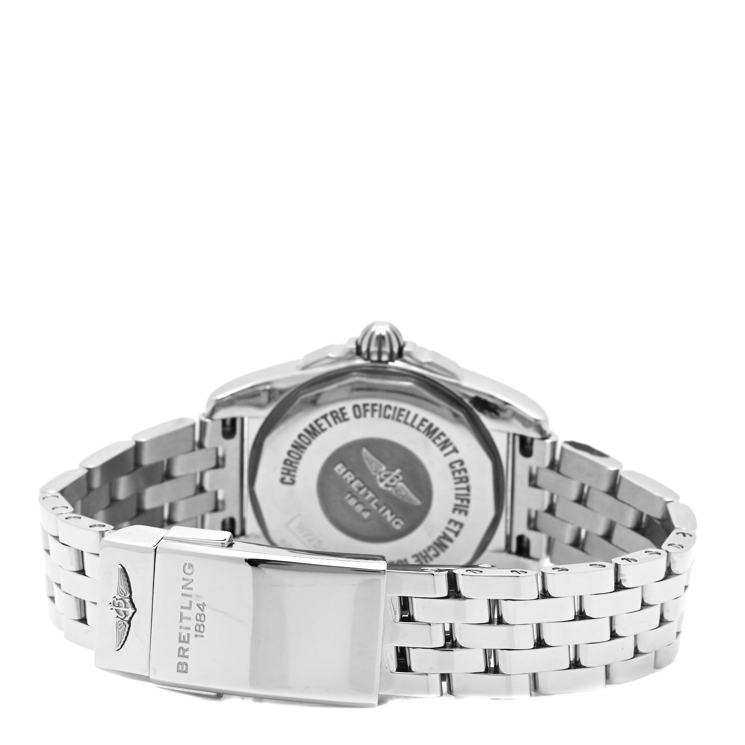 Breitling Stainless Steel Diamond Black Mother of Pearl 29mm Galactic Quartz Watch W72348 3 of 5