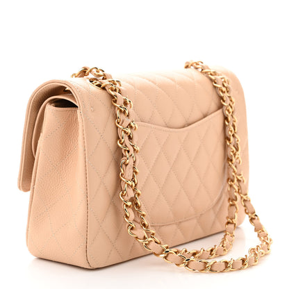 Chanel Caviar Quilted Medium Double Flap Beige 3 of 11