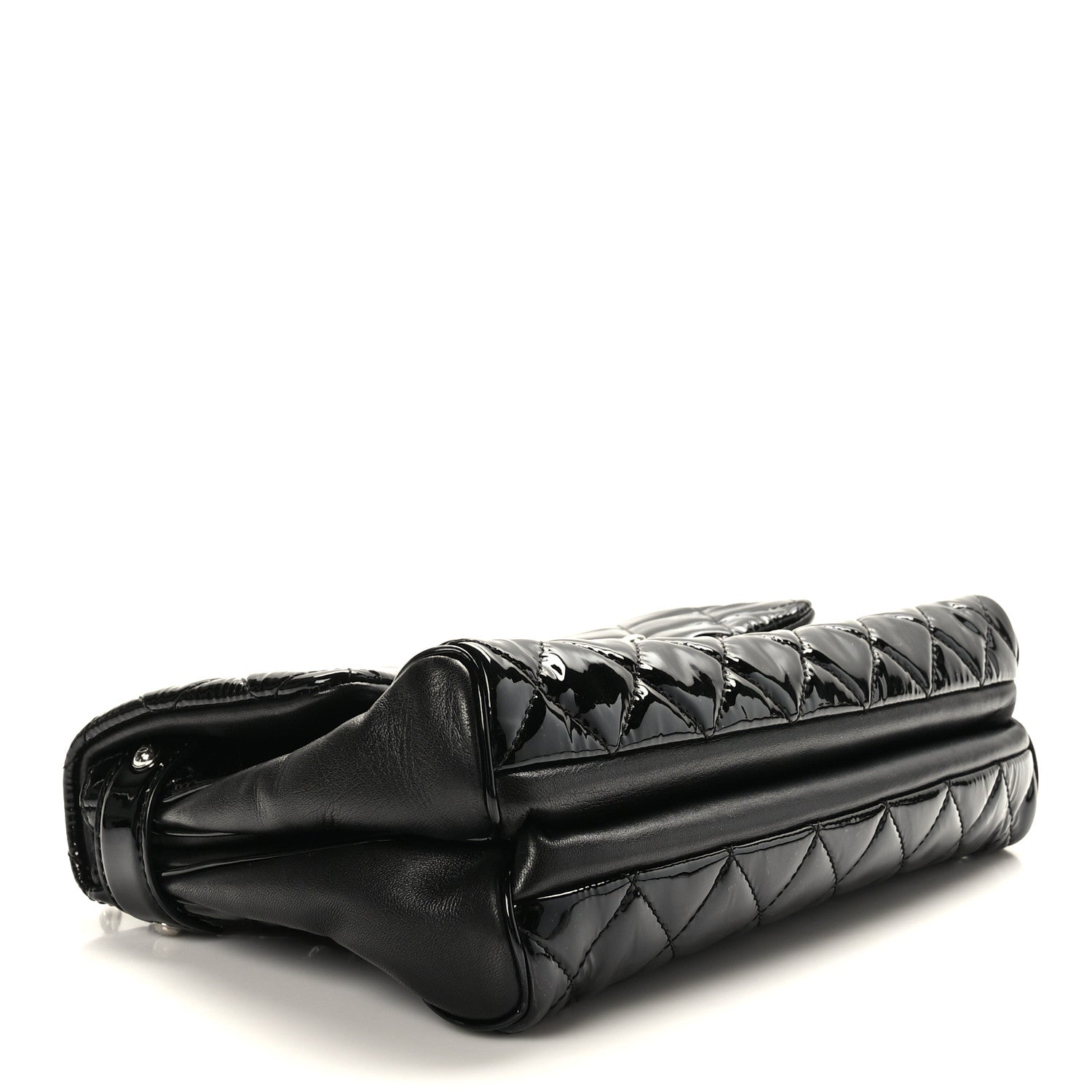 Chanel Patent Quilted Medium Rock In Rome Single Flap Black 4 of 9