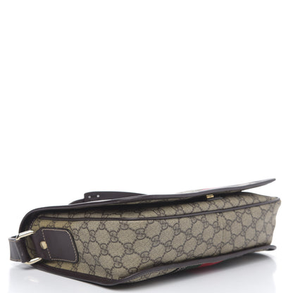 Gucci GG Plus Monogram Web Medium Flap Messenger Beige Dark Brown 4 of 13
