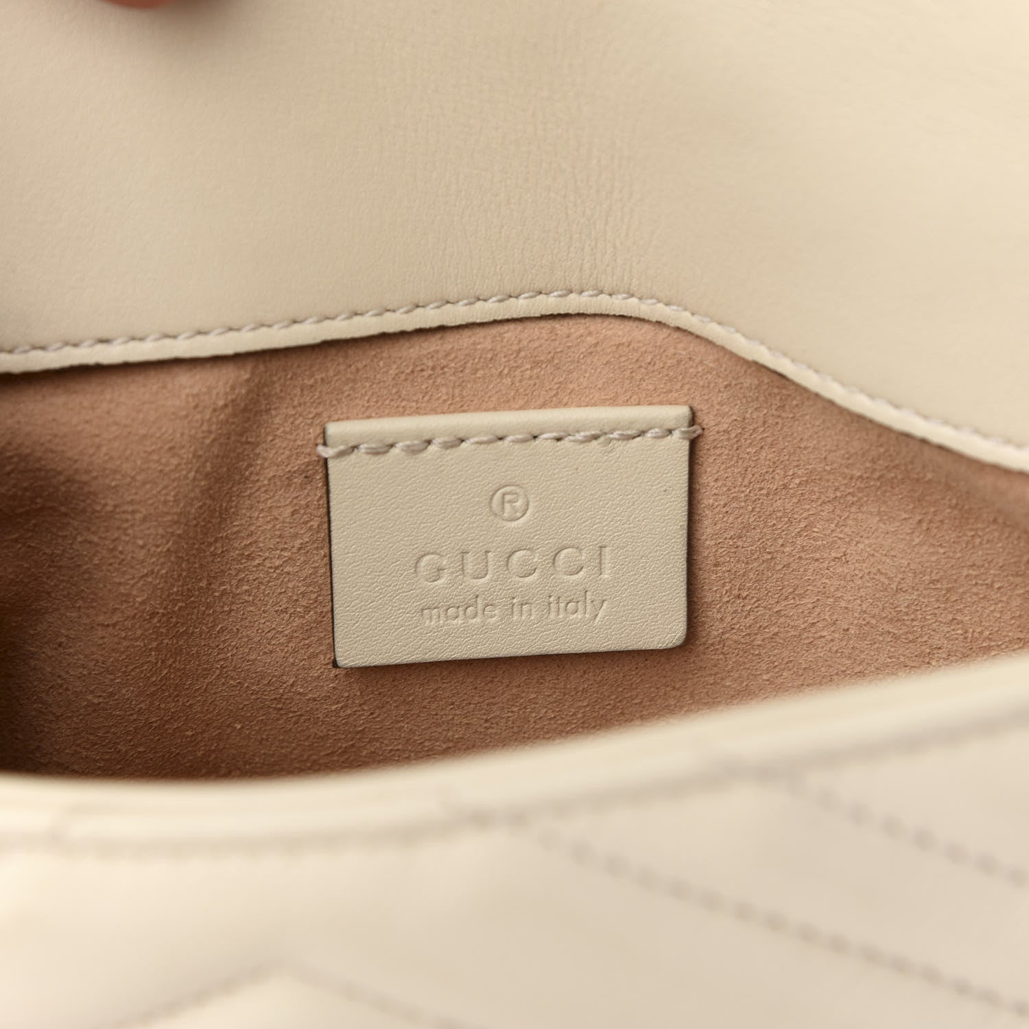 Gucci Calfskin Matelasse Super Mini GG Marmont Shoulder Bag White 7 of 8